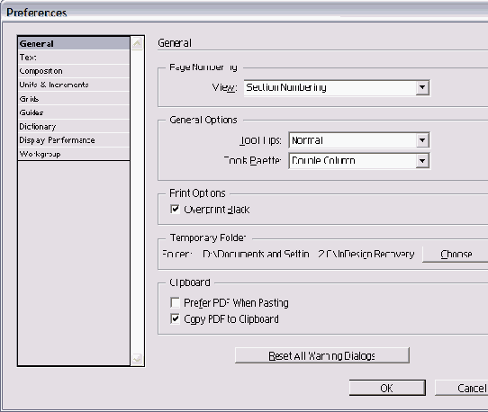   Preferences g   General